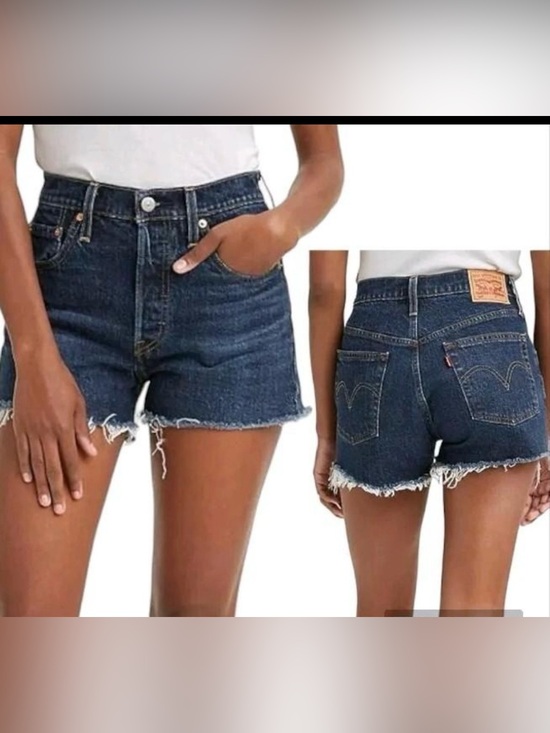 Levi's Pants - Levi’s 501 Original High Rise Cutoff Denim Shorts W29 Dark Wash